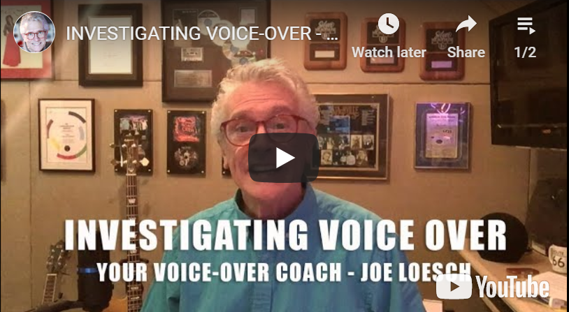 IVO 8/06/2026   Thursday Evening INVESTIGATING VOICE OVERS with JOE LOESCH 6:30 to 9:00pm – Cost: $129 – Six students per class.